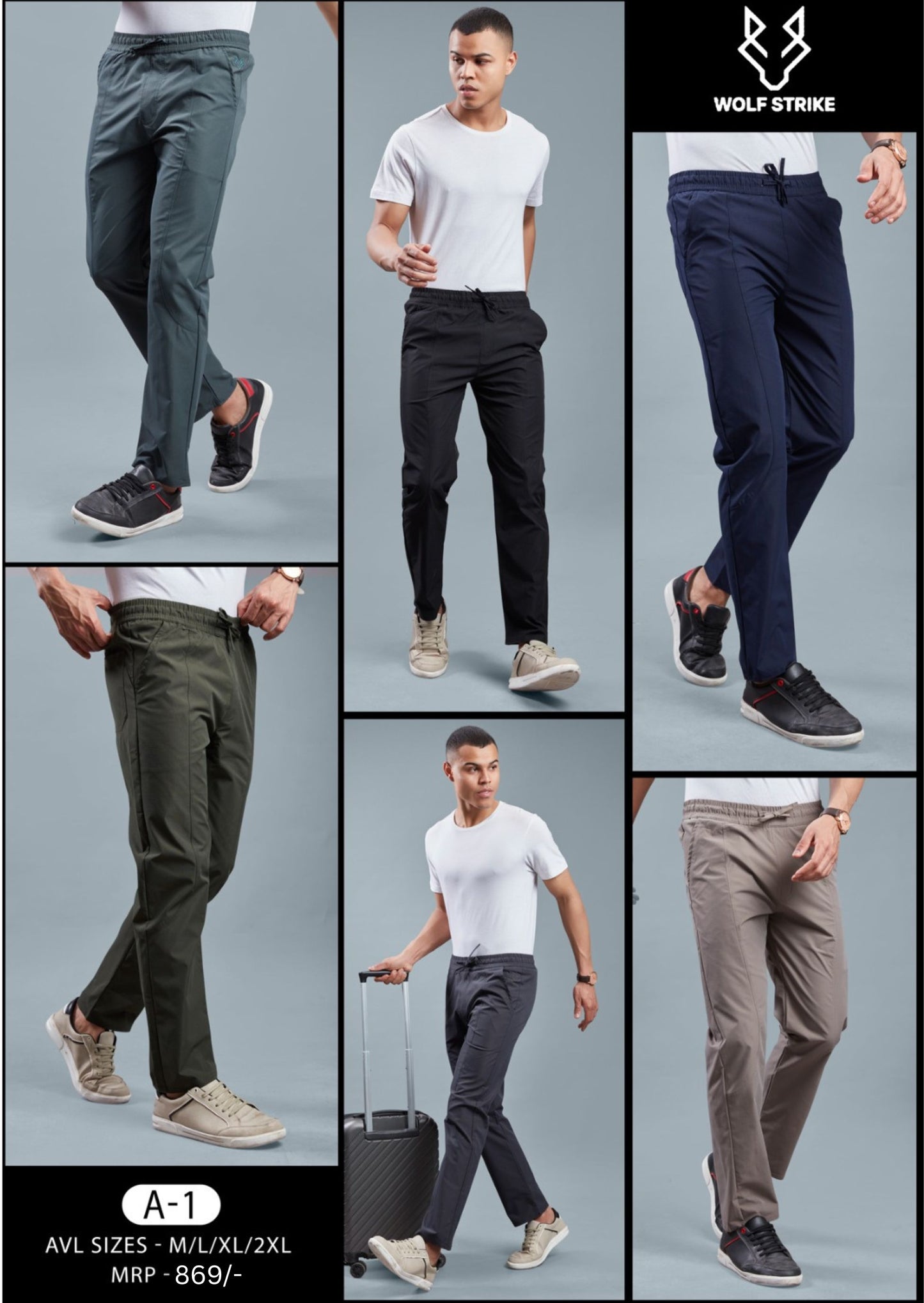 Men Solid Relax Fit Sports Trackpants at Wholesale Price A-1 | 6 Pcs Box