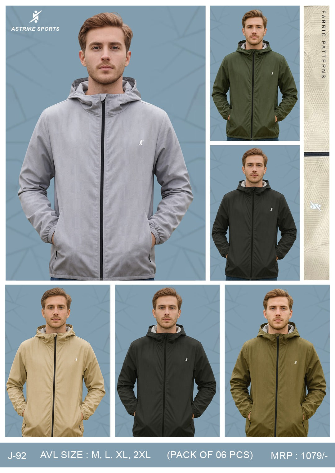 Astrike Sportswear Winter Jacket Full Sleevs at Wholesale Price J-92 | 6 Pcs Box