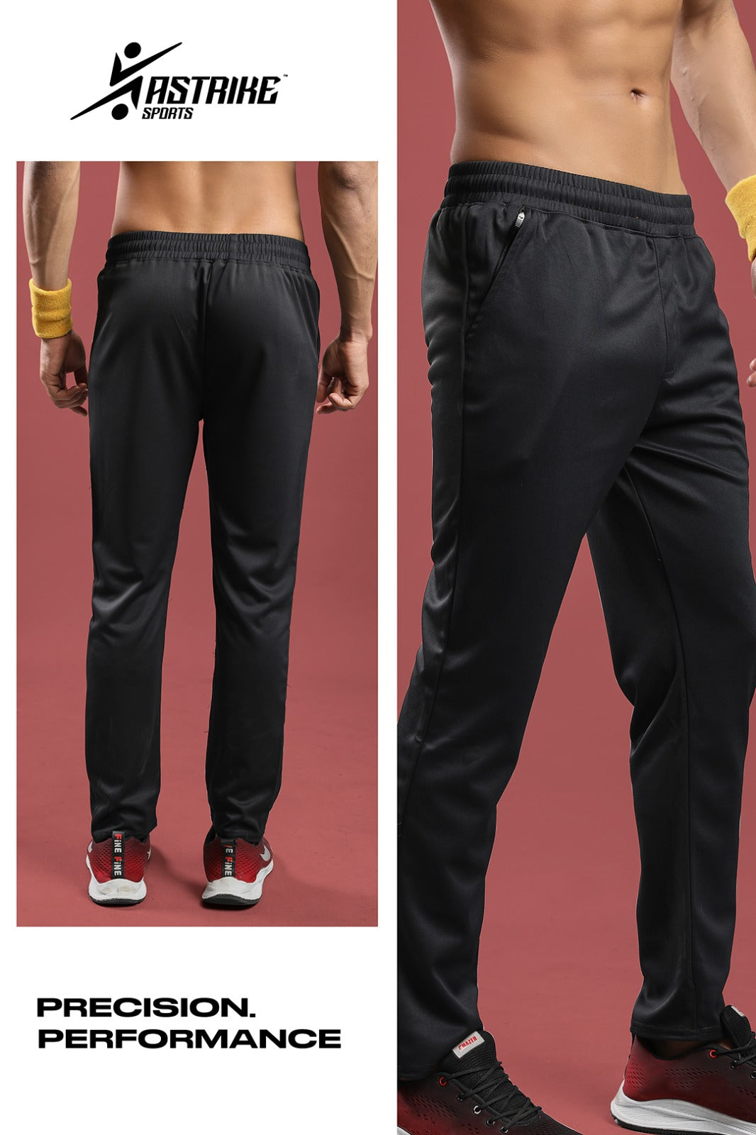 Men Solid Relax Fit Sports Trackpants at Wholesale Price QR89 | 6 Pcs Box