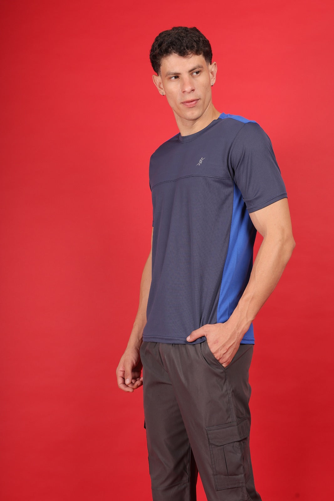 ASTRIKE SPORTS dot knit Crew Neck T-shirt at Wholesale Price J-726 | 8 Pcs Packing