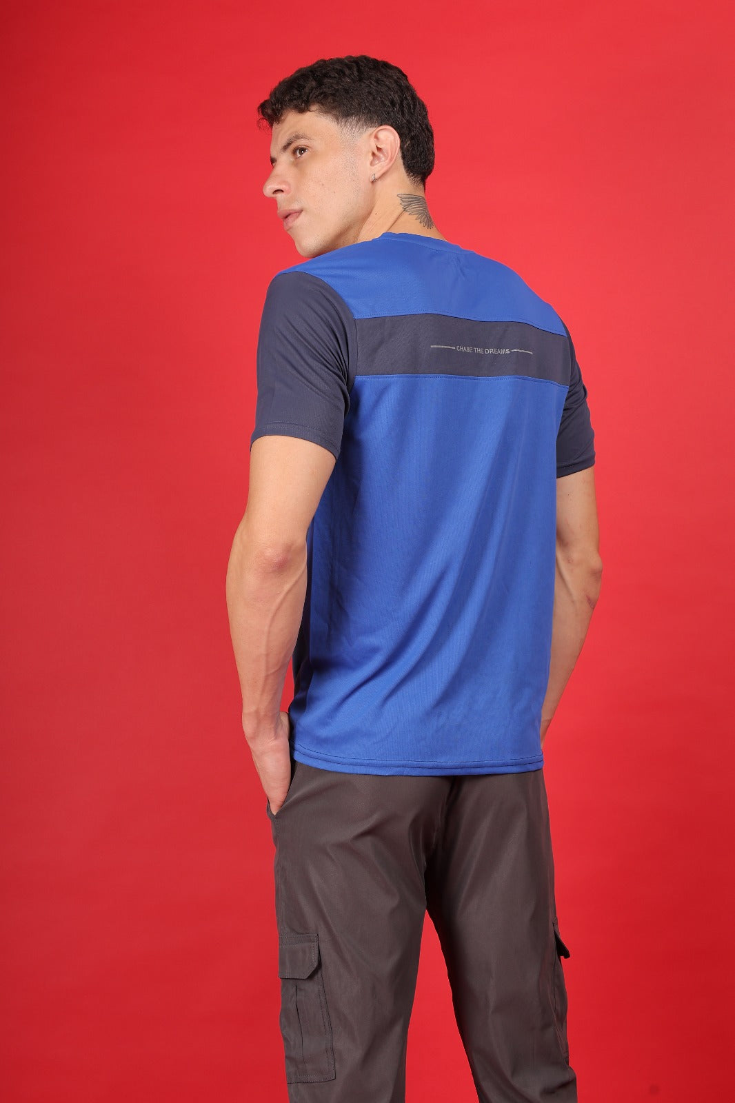 ASTRIKE SPORTS dot knit Crew Neck T-shirt at Wholesale Price J-726 | 8 Pcs Packing