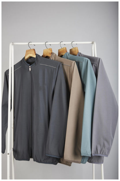 Men Solid Slim Fit Mock Neck Jacket at Wholesale Price J 99 | 8 Pcs Box