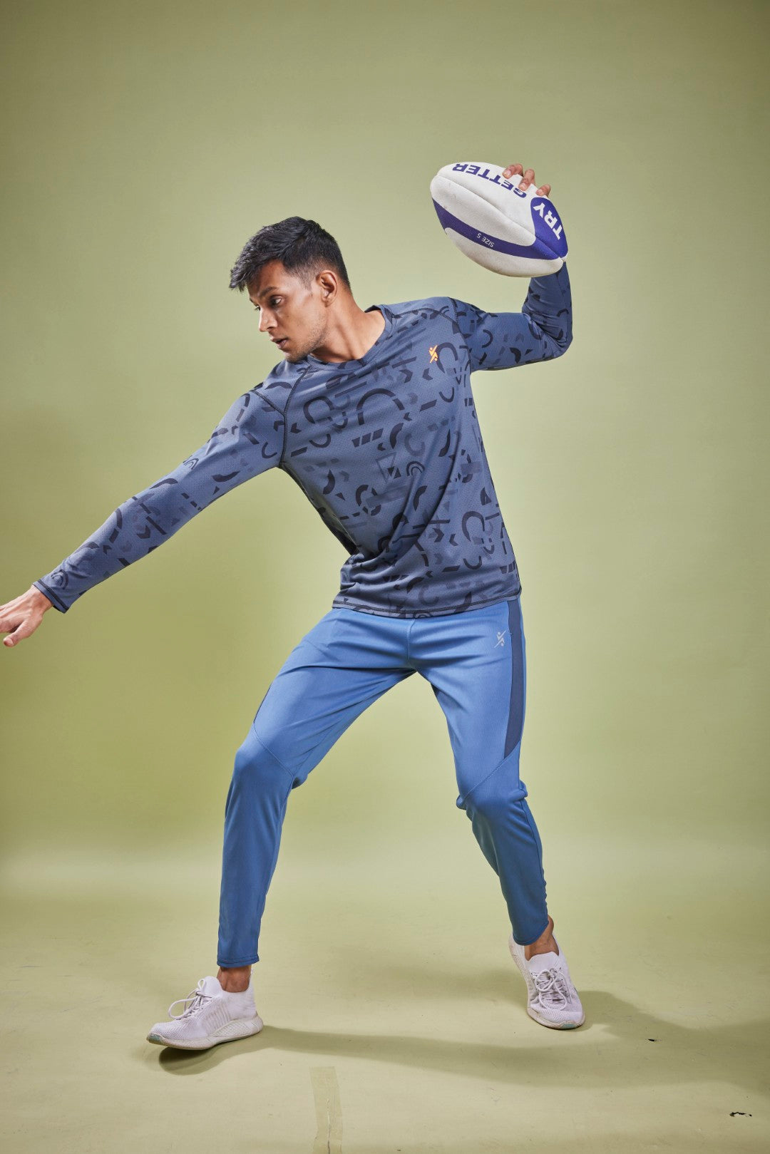 Men Abstract Print Slim Fit Crew Neck T-shirt at Wholesale Price J 126 | 6 Pcs Box