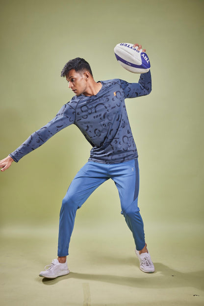 Men Abstract Print Slim Fit Crew Neck T-shirt at Wholesale Price J 126 | 6 Pcs Box