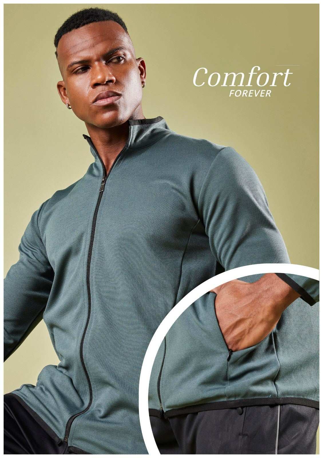 Men Solid Slim Fit Mock Neck Jacket at Wholesale Price J 100 | 6 Pcs Box