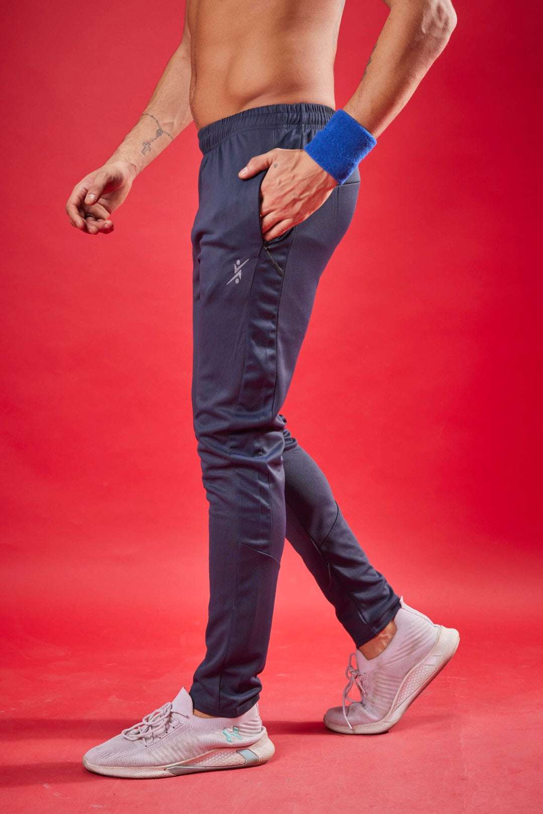 Men Solid Slim Fit Trackpants at Wholesale Price QR 55 | 8 Pcs Box