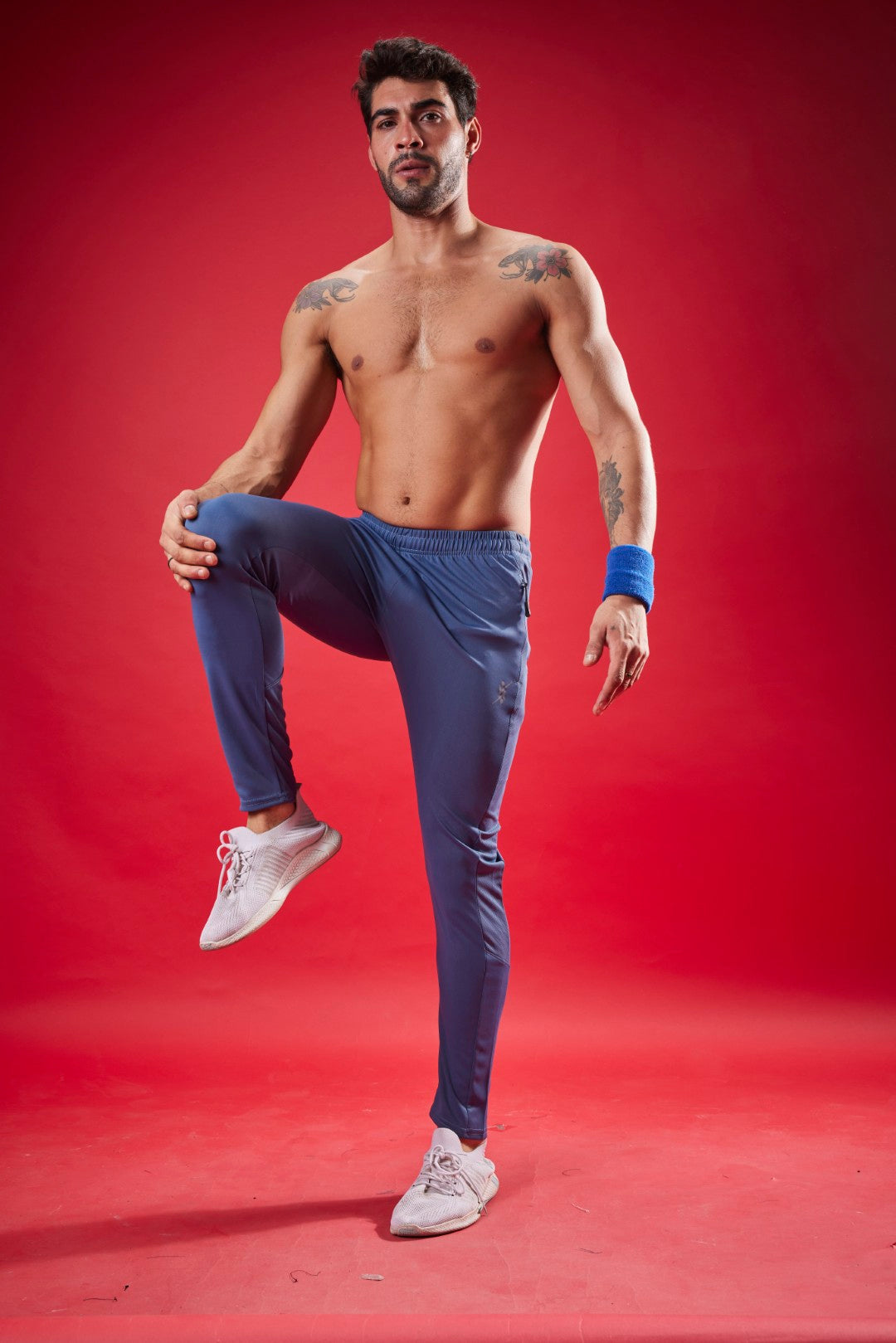 Men Solid Slim Fit Trackpants at Wholesale Price QR 55 | 8 Pcs Box