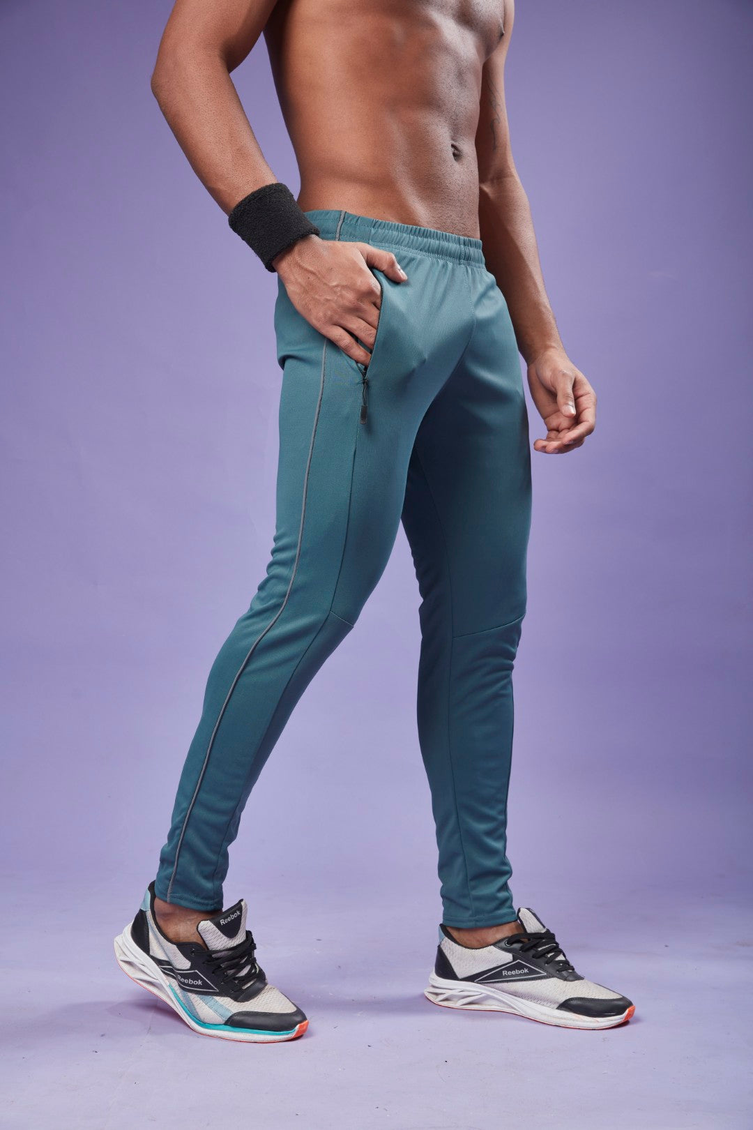 Men Solid Slim Fit Trackpants at Wholesale Price J 634 | 8 Pcs Box