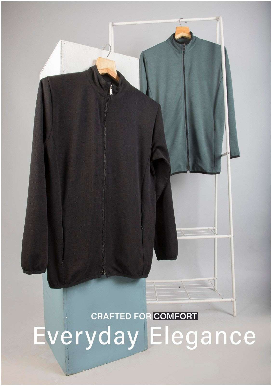 Men Solid Slim Fit Mock Neck Jacket at Wholesale Price J 100 | 6 Pcs Box