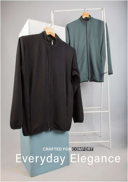 Men Solid Slim Fit Mock Neck Jacket at Wholesale Price J 100 | 6 Pcs Box