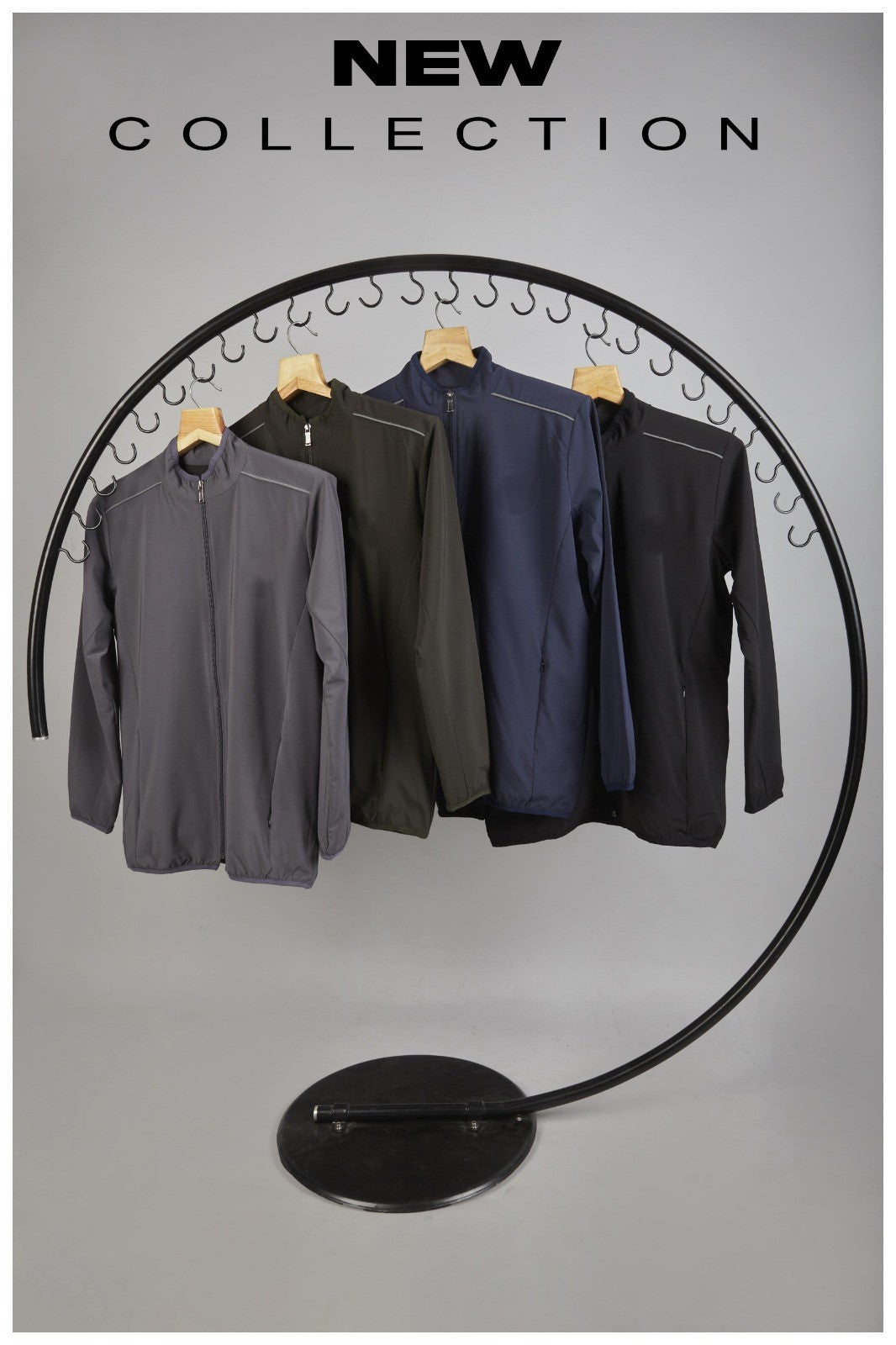 Men Solid Slim Fit Mock Neck Jacket at Wholesale Price J 99 | 8 Pcs Box
