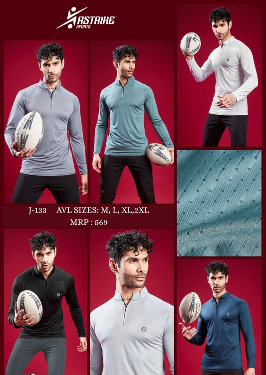 ASTRIKE SPORTS Chinese Collar T-shirt at Wholesale Price J 133 | 6 Pcs Packing