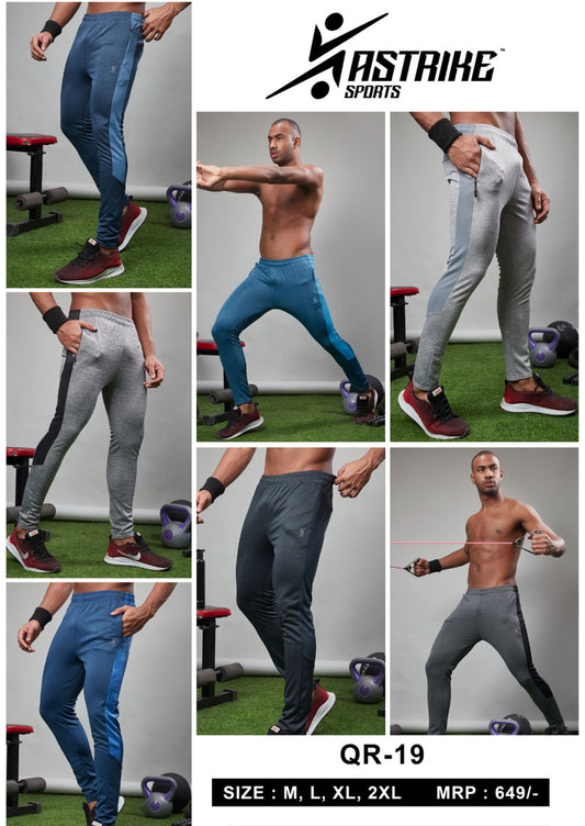 Men Melange Slim Fit Trackpants at Wholesale Price QR 19 | 8 Pcs Box