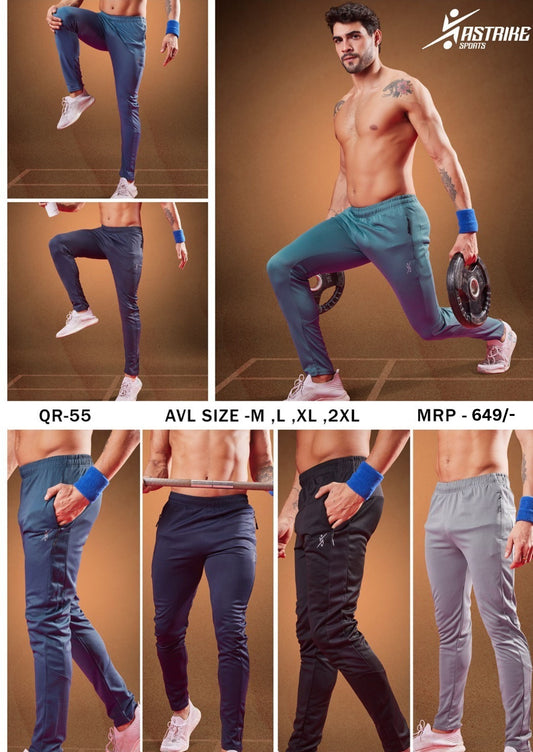 Men Solid Slim Fit Trackpants at Wholesale Price QR 55 | 8 Pcs Box