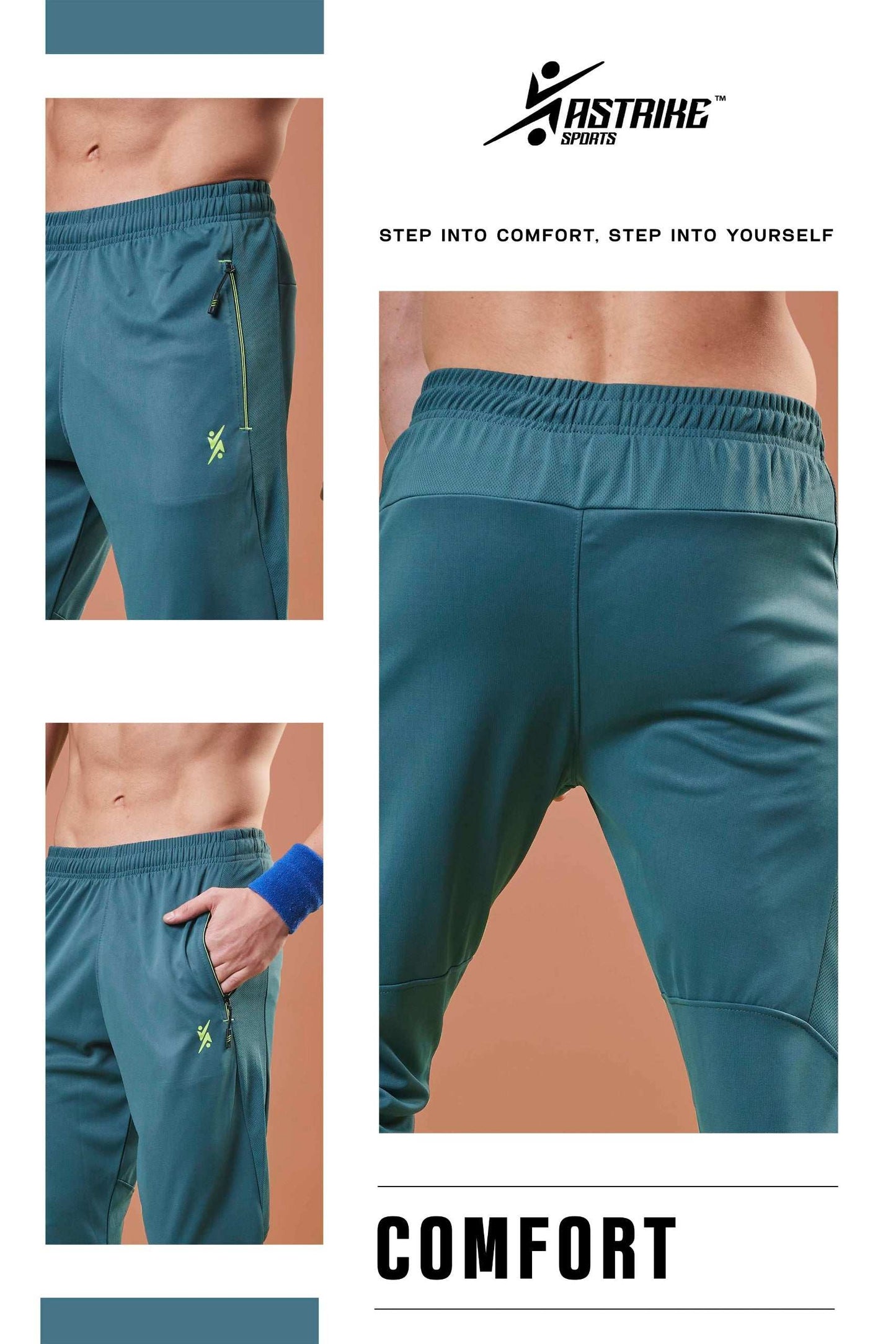 Men Solid Slim Fit Trackpants at Wholesale Price QR 25 | 8 Pcs Box