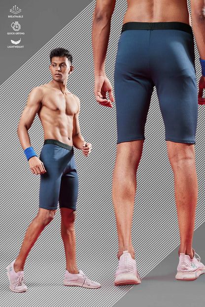 Men Solid Slim Fit Shorts Compression Tights Flexion at Wholesale Price J 120 | 6 Pcs Box