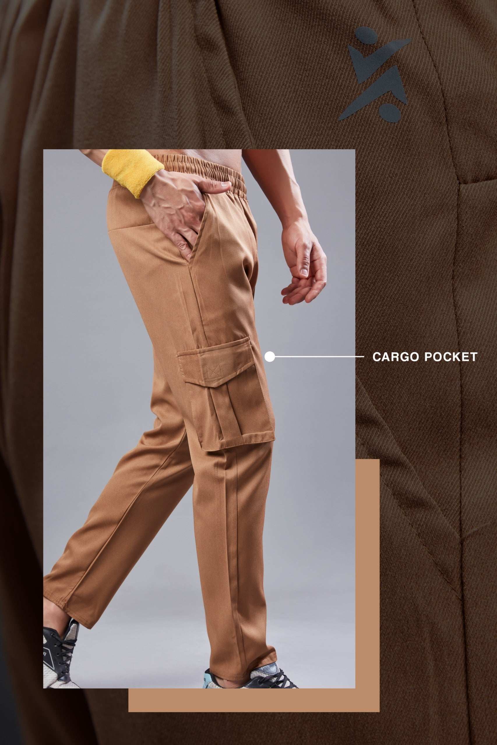 Men Solid Relax Fit Sports Cargo Trackpants at Wholesale Price J-675-(C) | 6 Pcs Box
