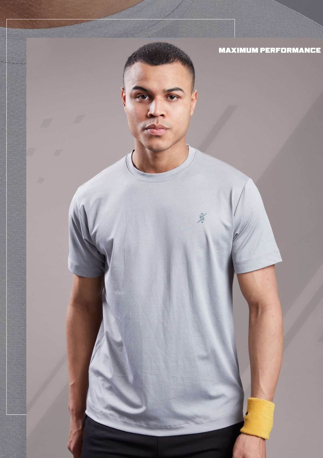 Men Abstract Print Slim Fit Crew Neck T-shirt at Wholesale Price J 123 | 6 Pcs Box