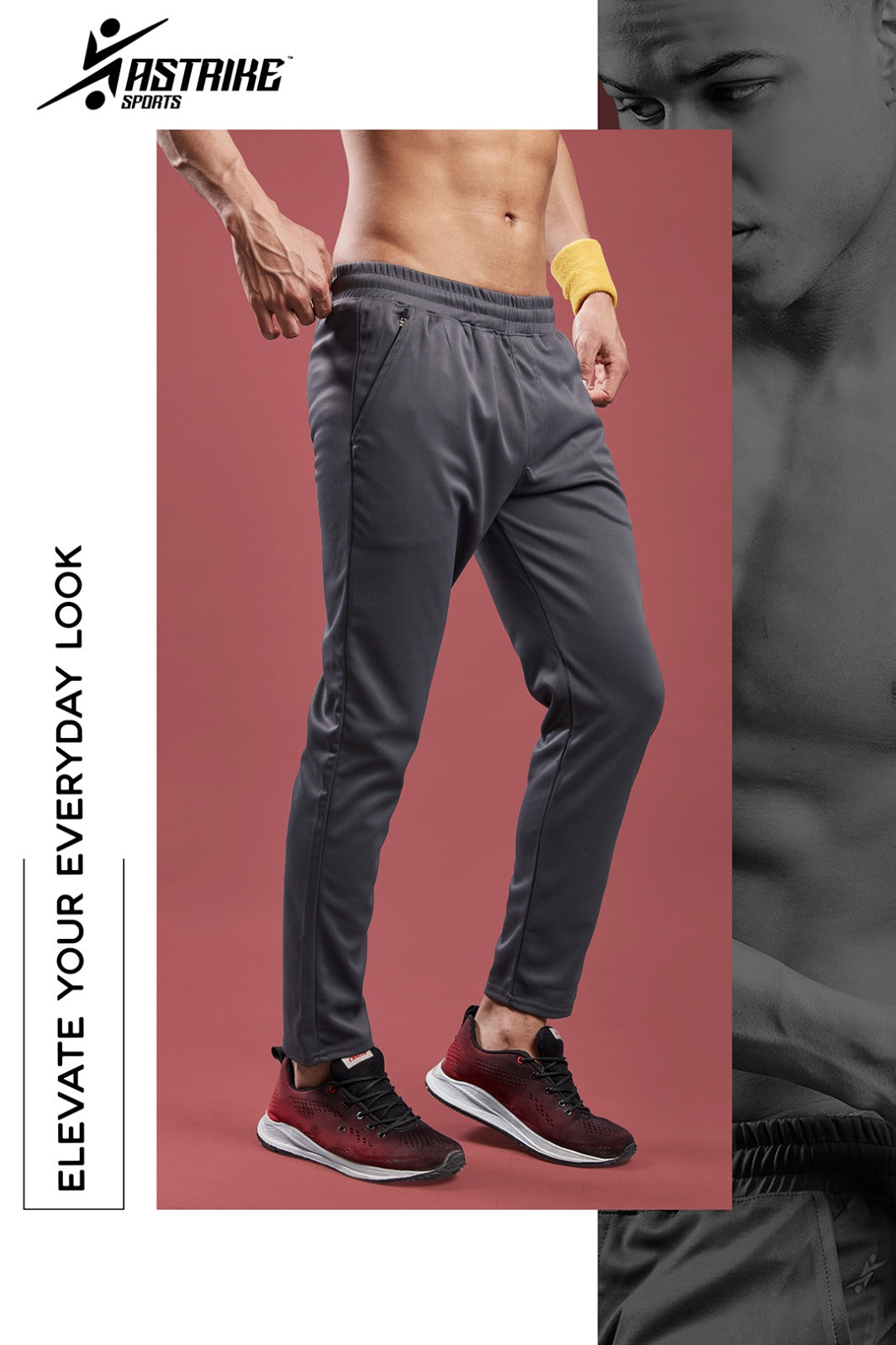 Men Solid Relax Fit Sports Trackpants at Wholesale Price QR89 | 6 Pcs Box