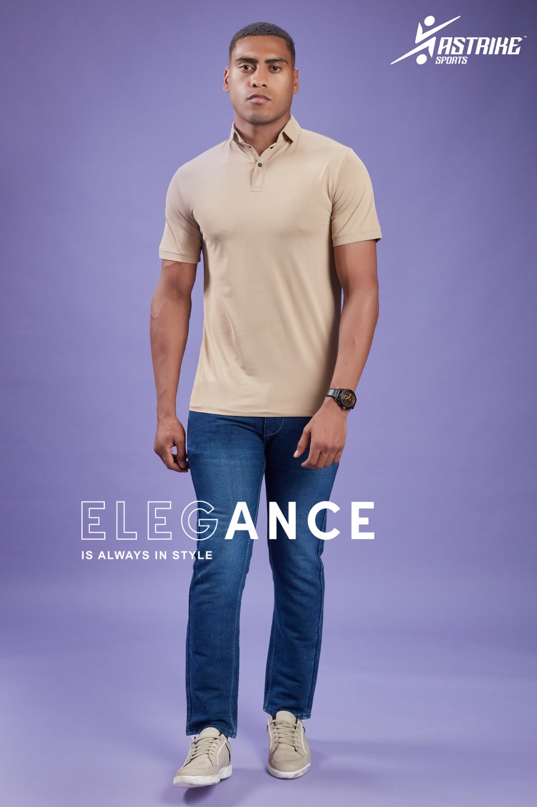 ASTRIKE SPORTS Polo Neck T-shirts at Wholesale Price QR-46 | 6 Pcs Packing