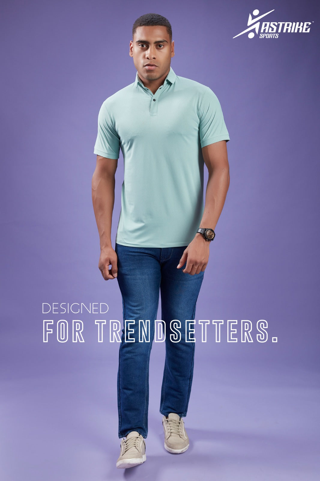 ASTRIKE SPORTS Polo Neck T-shirts at Wholesale Price QR-46 | 6 Pcs Packing