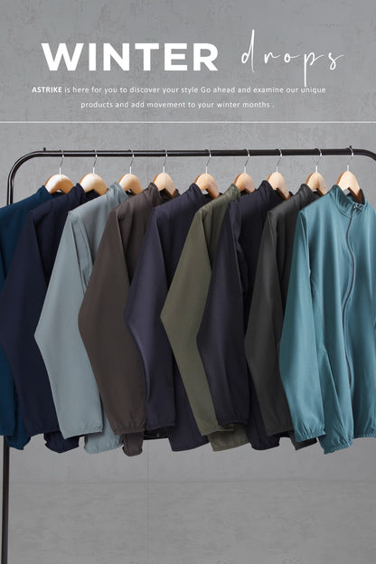 Men Solid Slim Fit Mock Neck Jacket at Wholesale Price J 86 | 8 Pcs Box