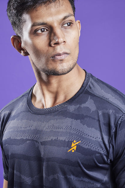 J-125 Men Jacquard Slim Fit Round Neck T-shirt | 6 Pcs Packing