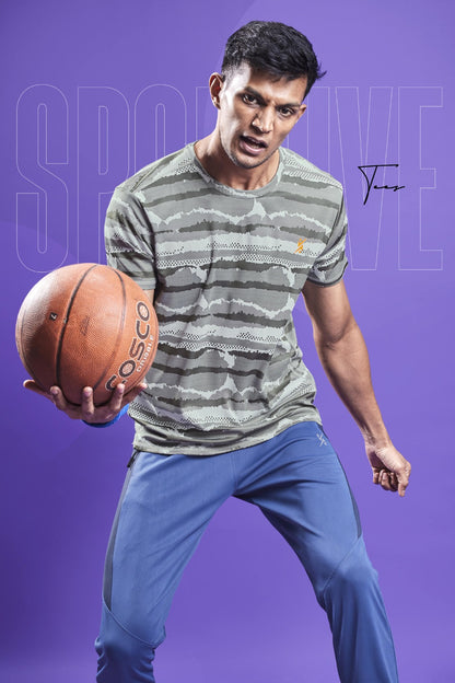 J-125 Men Jacquard Slim Fit Round Neck T-shirt | 6 Pcs Packing