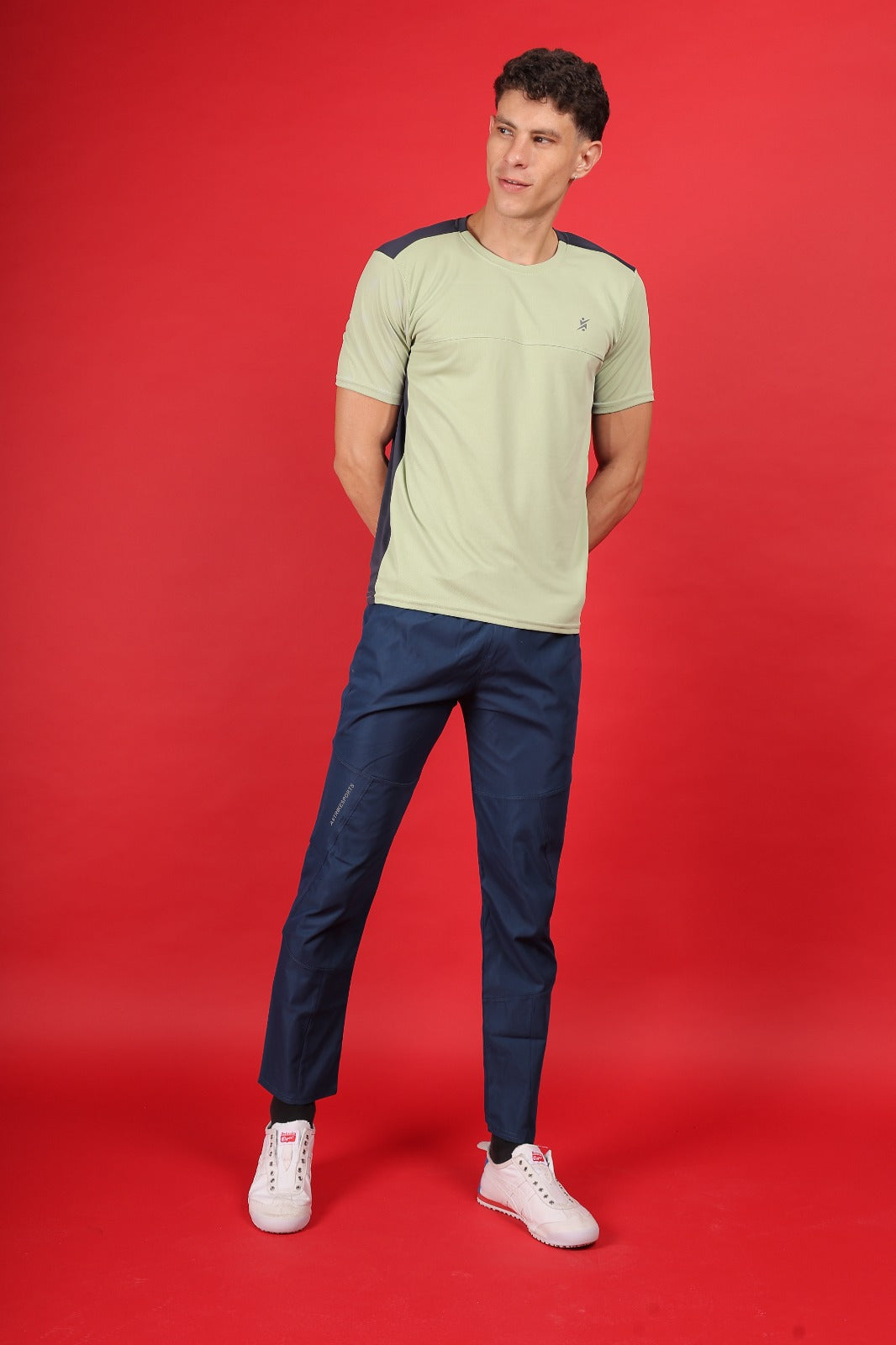 ASTRIKE SPORTS dot knit Crew Neck T-shirt at Wholesale Price J-726 | 8 Pcs Packing