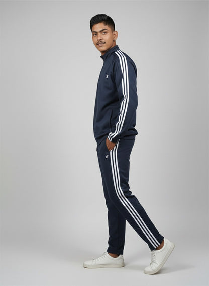 Men Solid Slim Fit Mock Winter Tracksuits at Wholesale Price TS-04 | 6 Pcs Box