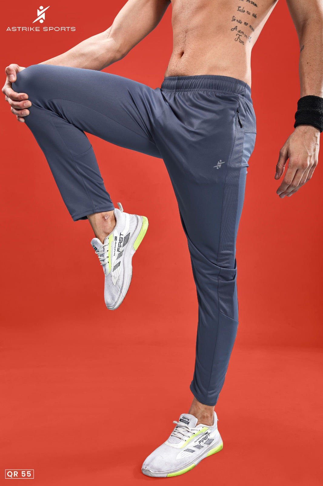 Men Solid Slim Fit Trackpants at Wholesale Price QR 55 | 8 Pcs Box