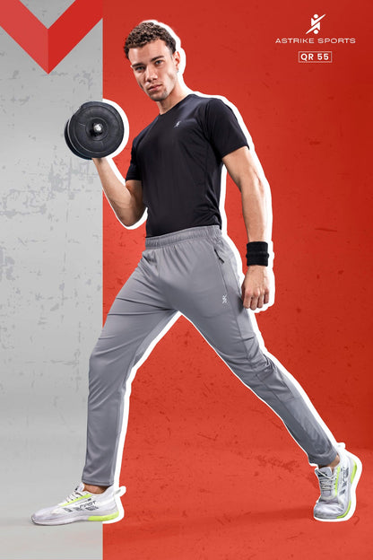 Men Solid Slim Fit Trackpants at Wholesale Price QR 55 | 8 Pcs Box